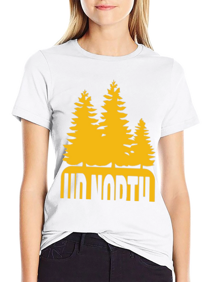 Up North Trees Graphic T-Shirt - Black