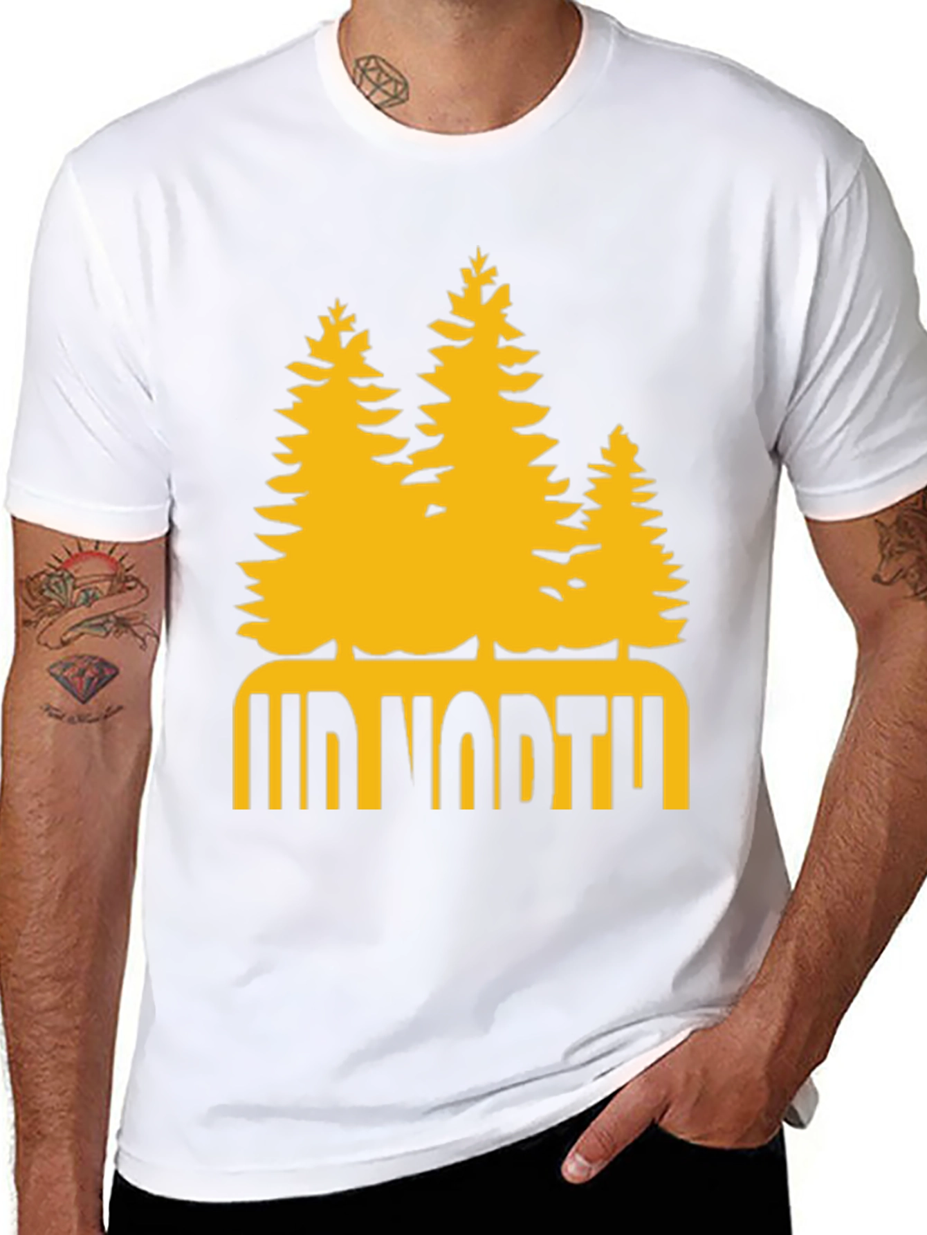 Up North Trees Graphic T-Shirt - Black