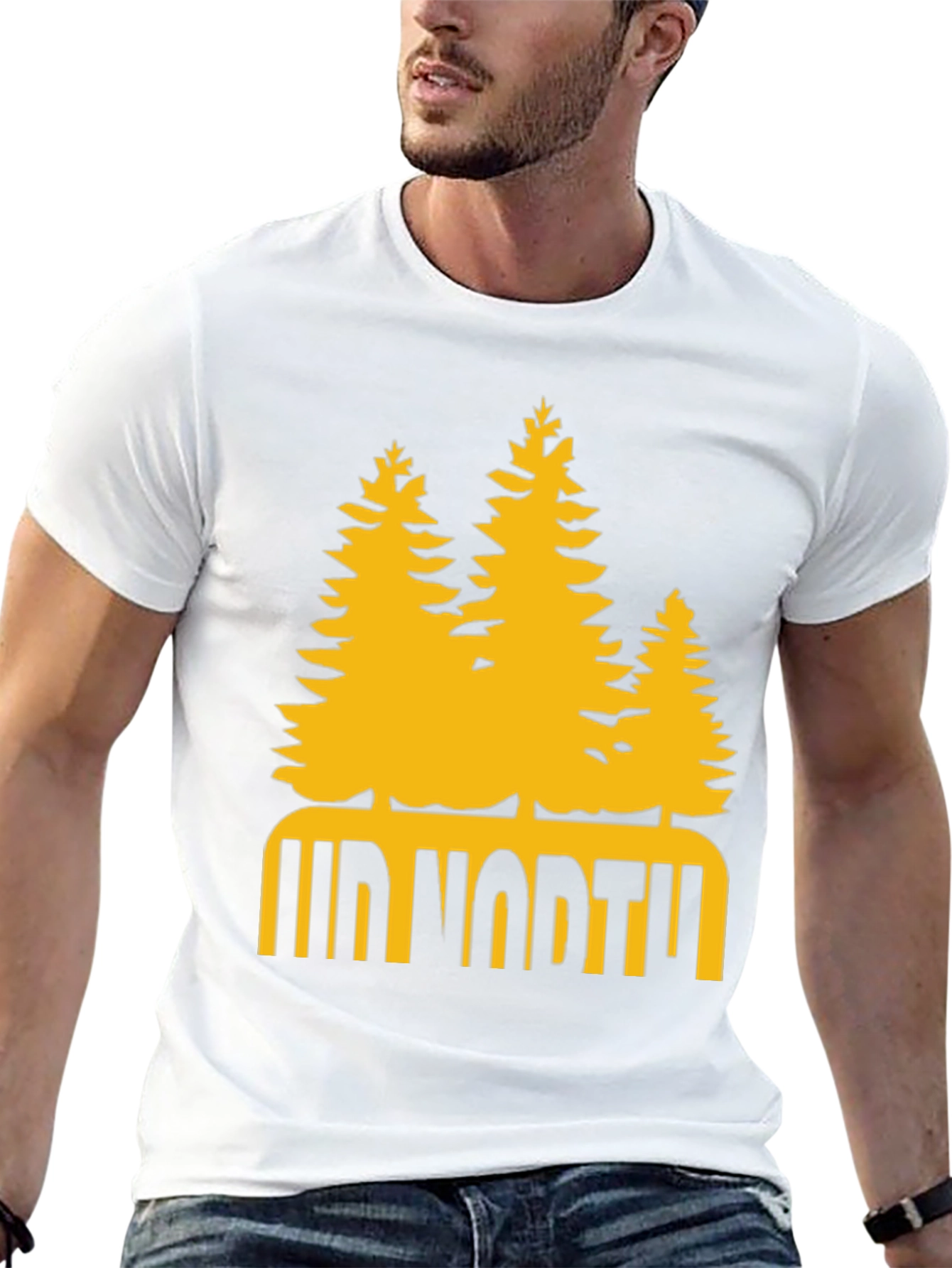Up North Trees Graphic T-Shirt - Black