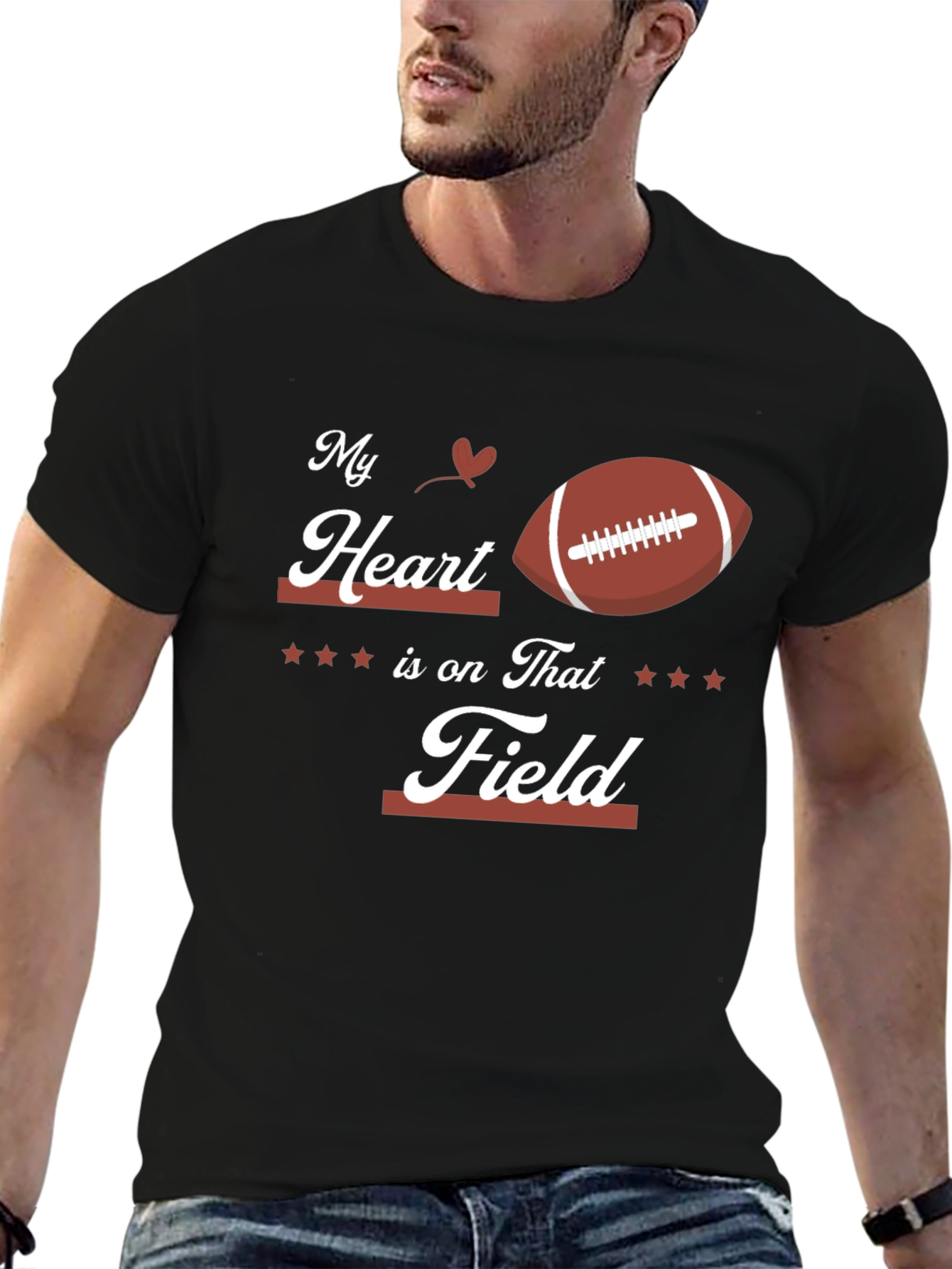My Heart is on That Field Football T-Shirt