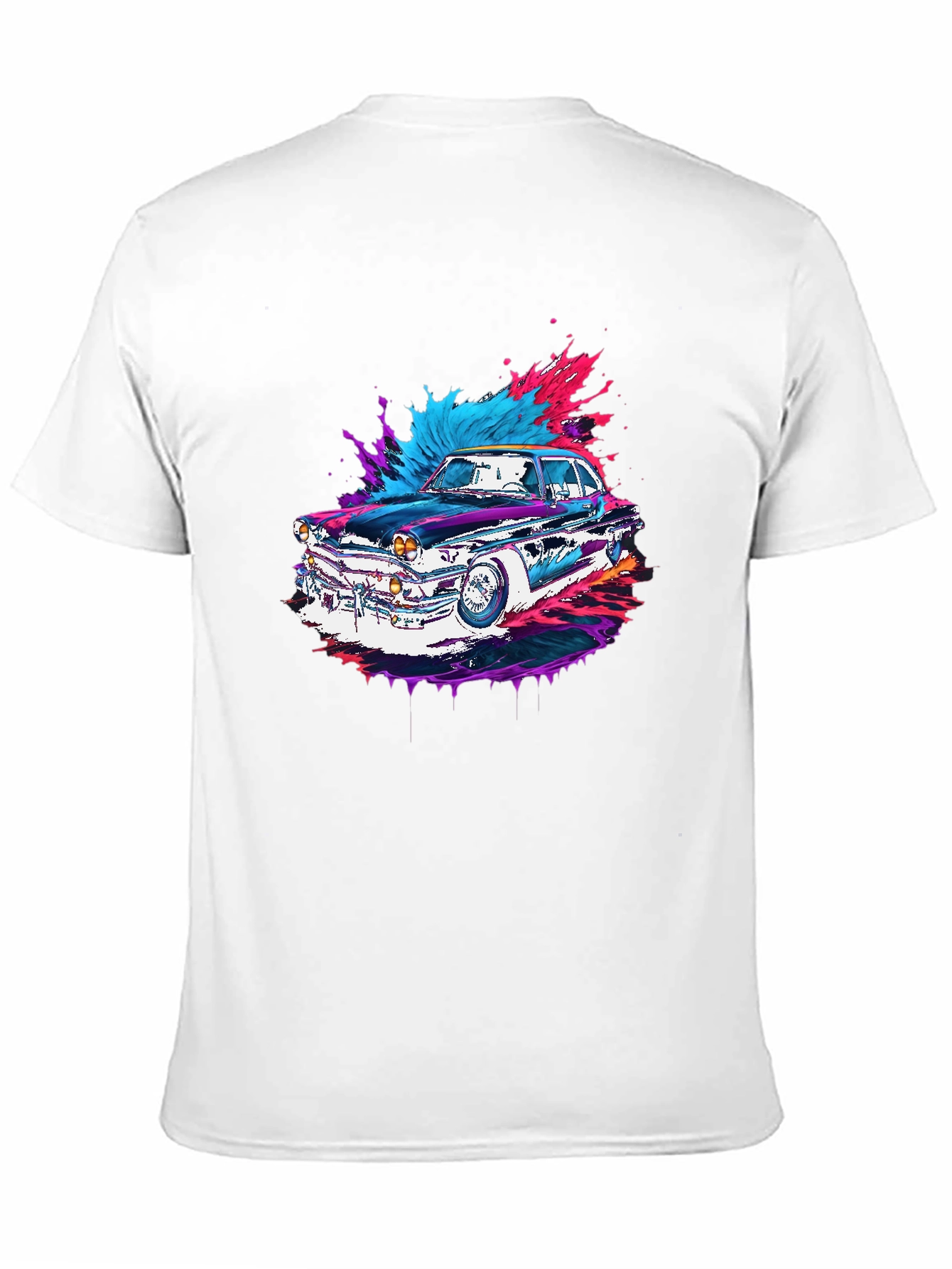 Classic Car Graphic Tee - Black Cotton Comfort
