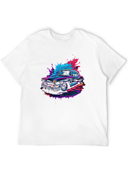 Classic Car Graphic Tee - Black Cotton Comfort