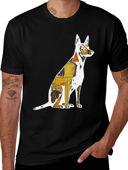 Abstract Dog Graphic T-Shirt - Stylish Unisex Tee