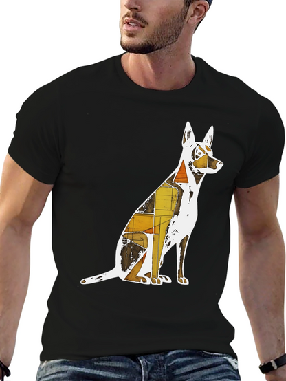 Abstract Dog Graphic T-Shirt - Stylish Unisex Tee