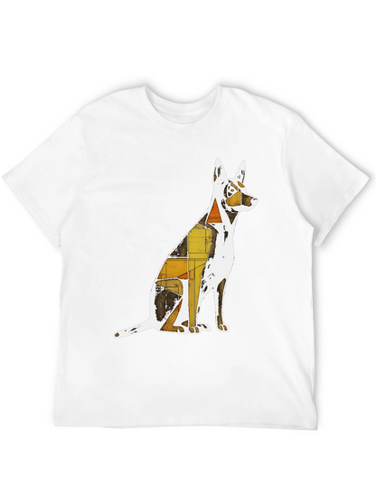 Abstract Dog Graphic T-Shirt - Stylish Unisex Tee