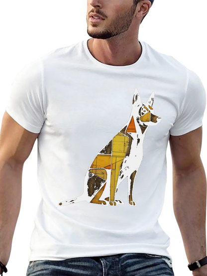Abstract Dog Graphic T-Shirt - Stylish Unisex Tee