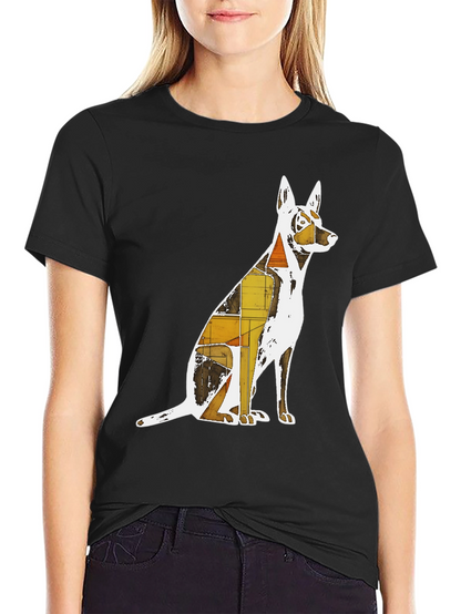Abstract Dog Graphic T-Shirt - Stylish Unisex Tee