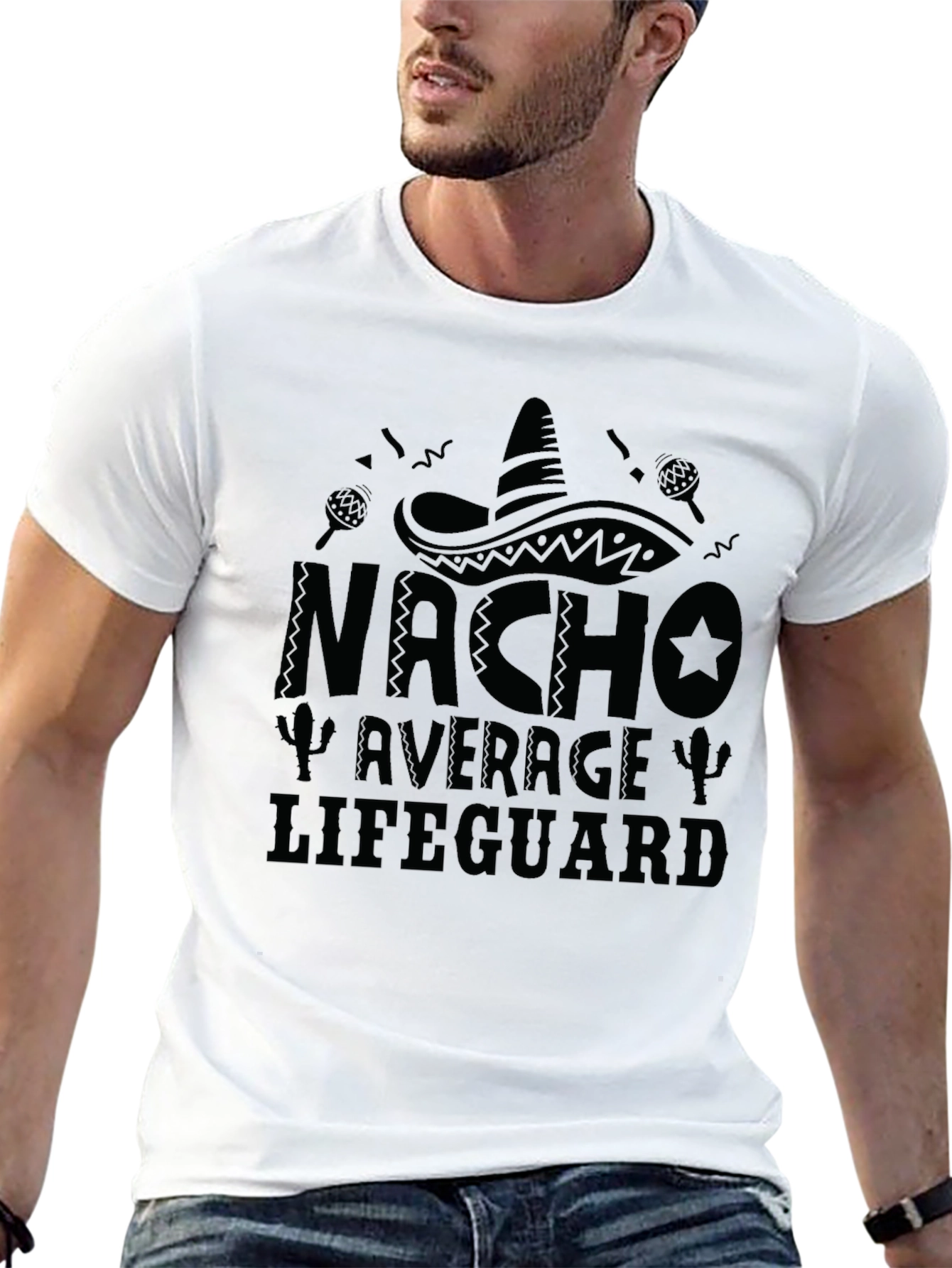 Nacho Average Lifeguard Black Graphic Tee