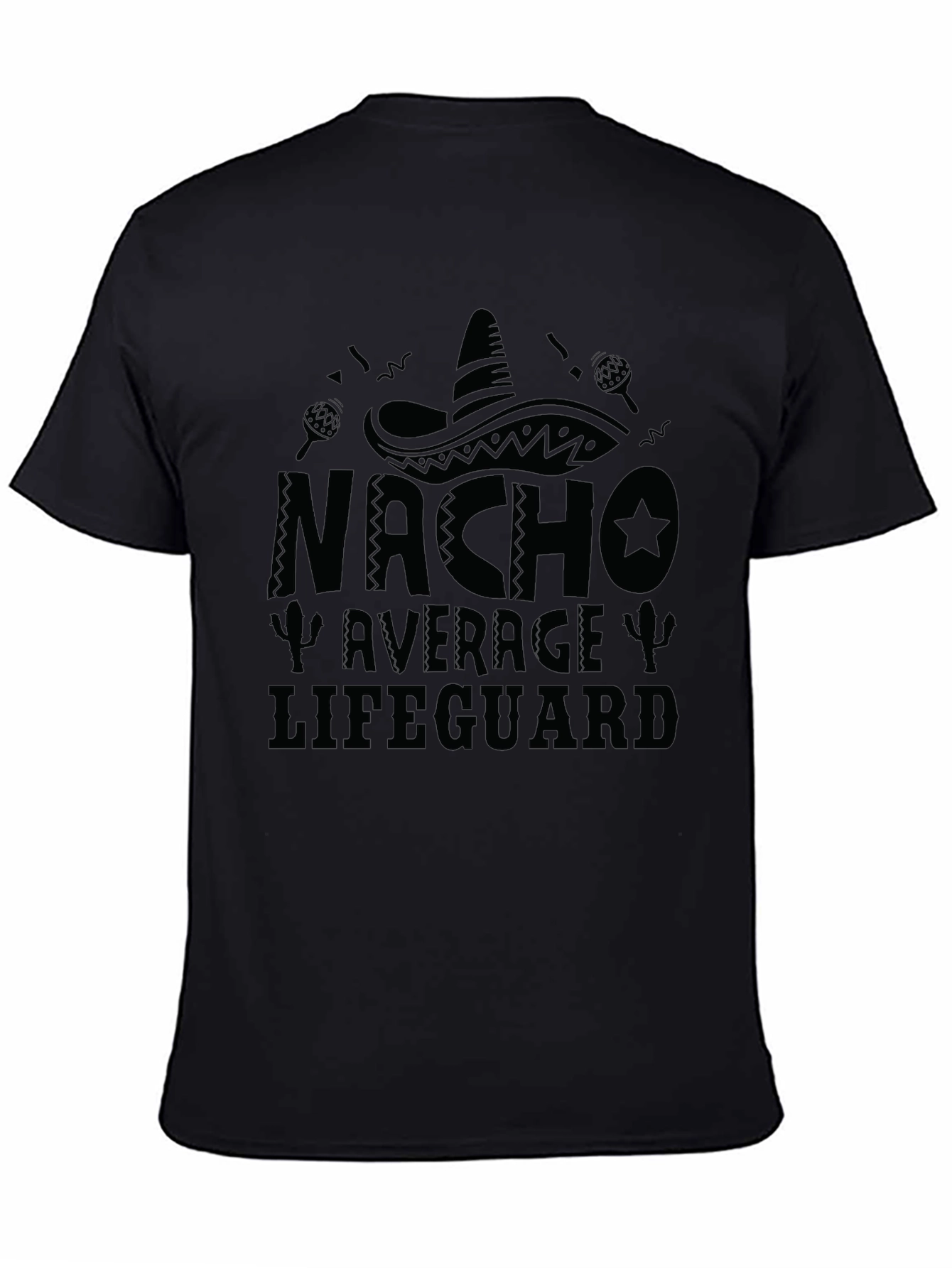 Nacho Average Lifeguard Black Graphic Tee