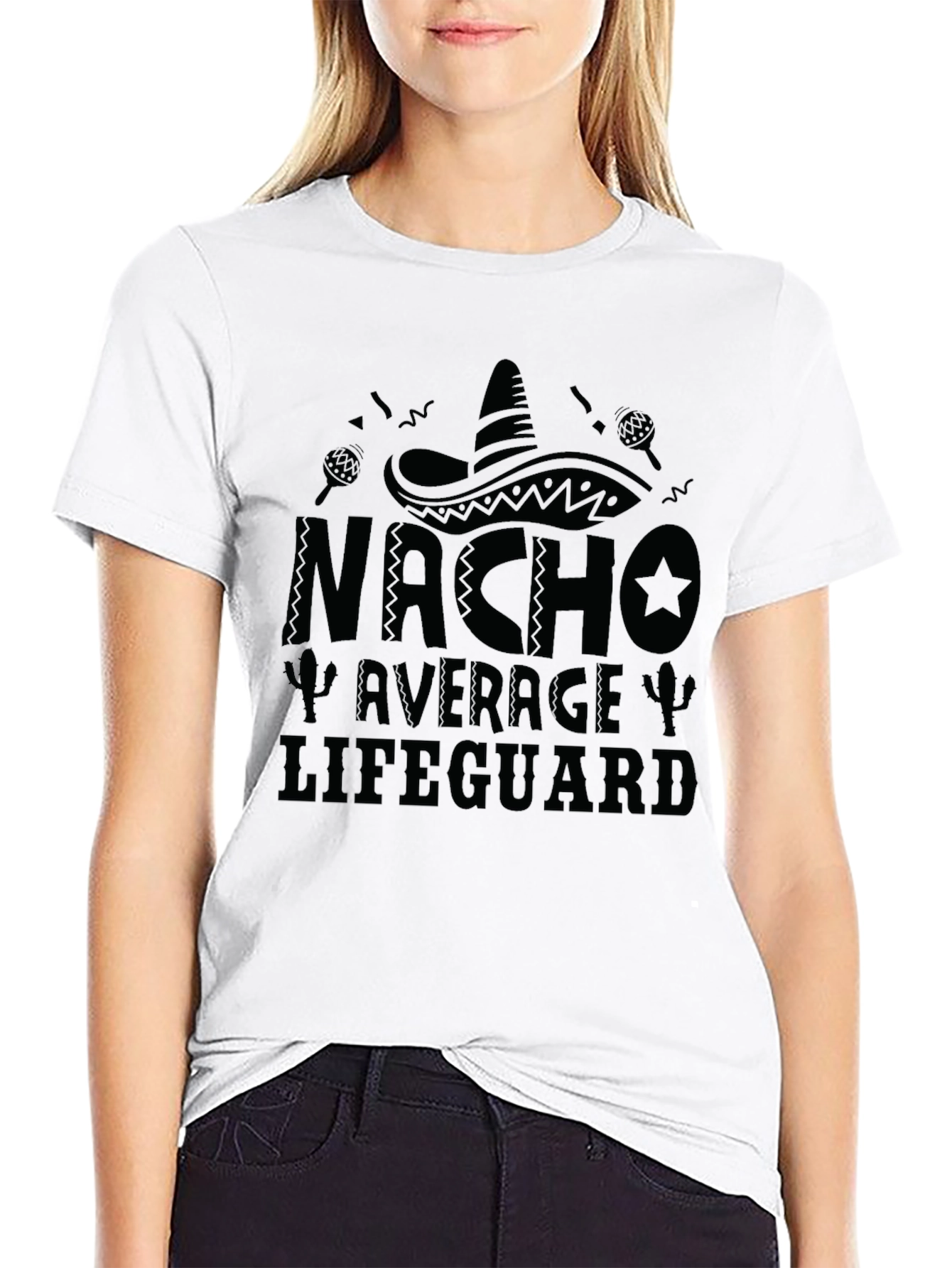 Nacho Average Lifeguard Black Graphic Tee