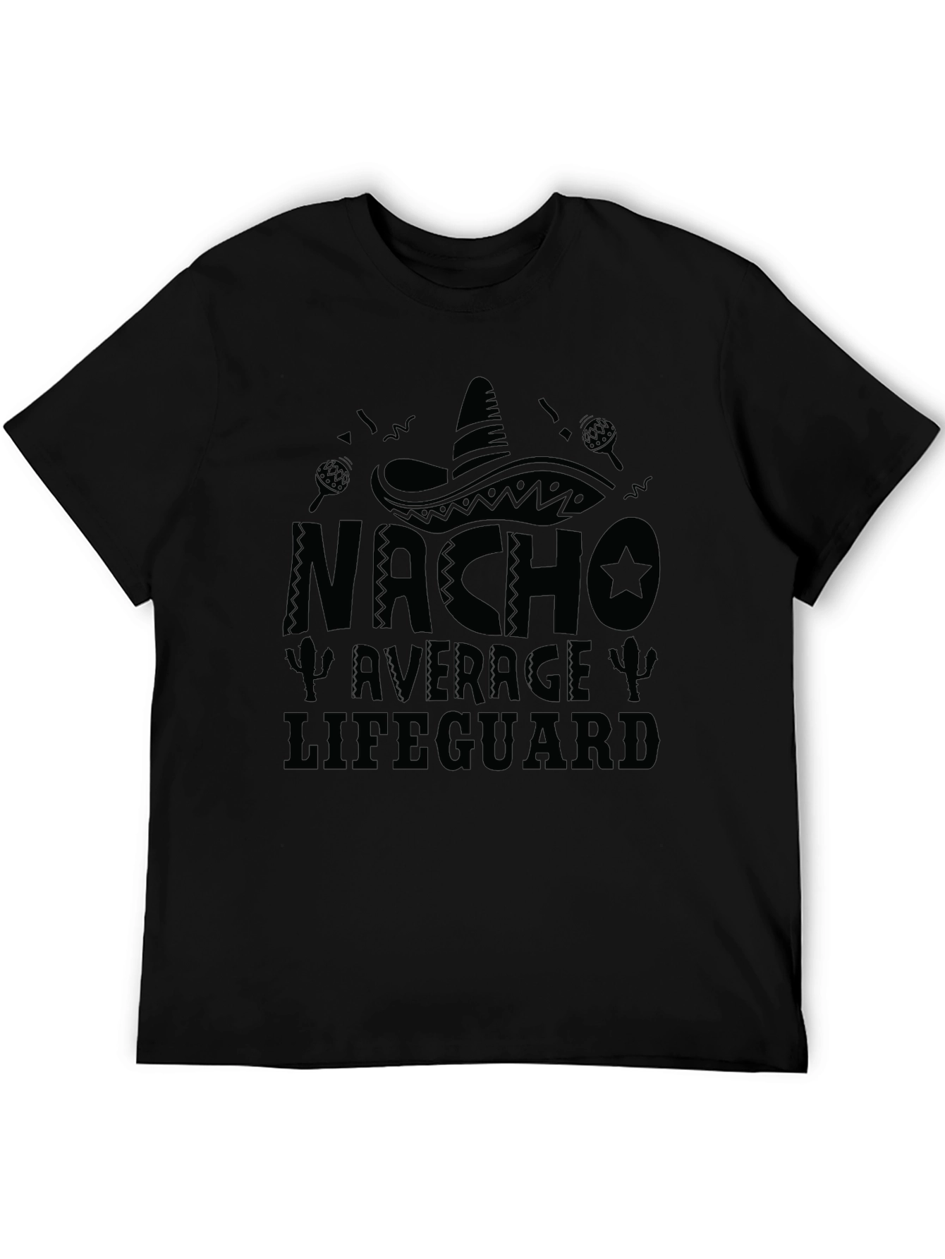 Nacho Average Lifeguard Black Graphic Tee