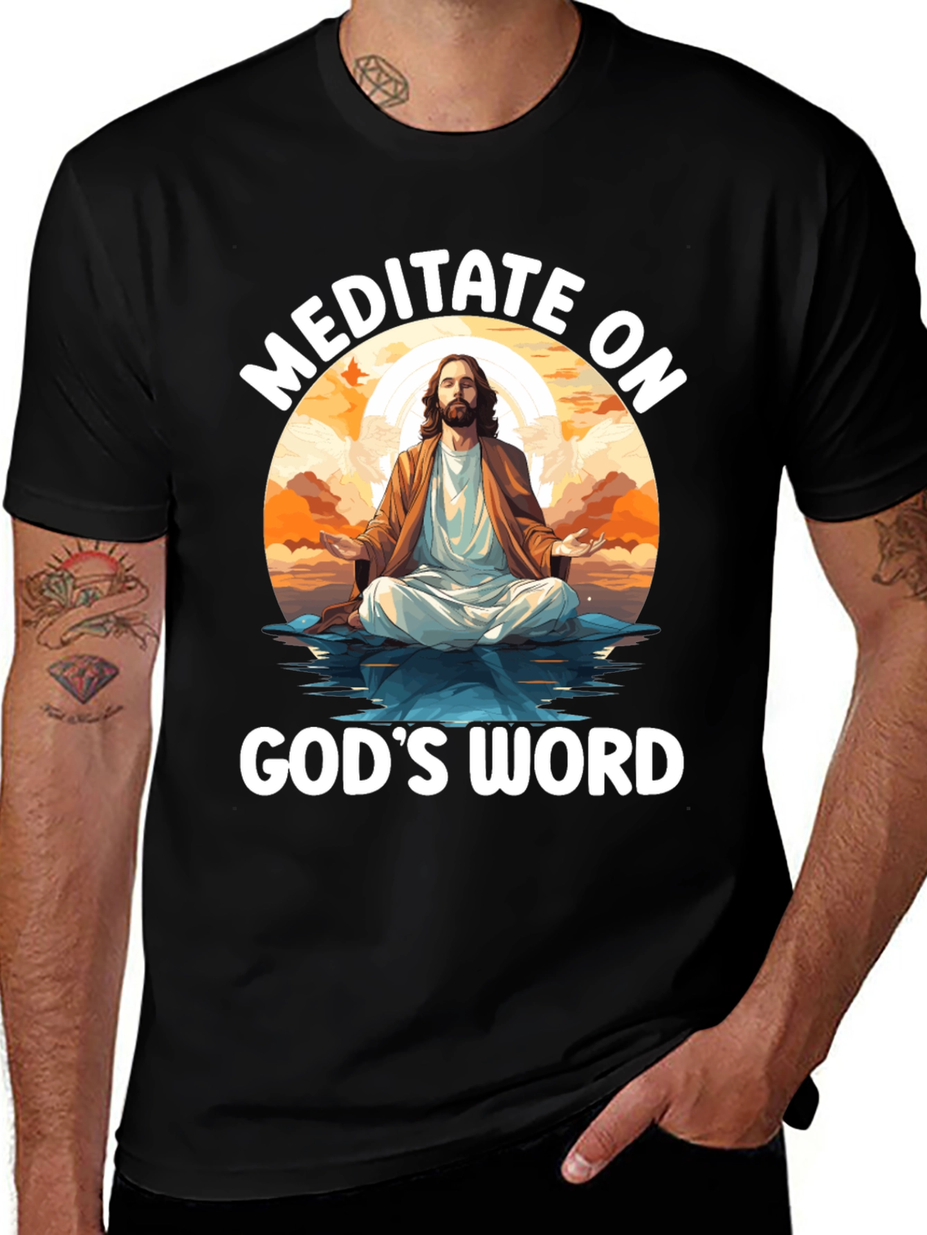 Meditate on Gods Word Black T-Shirt