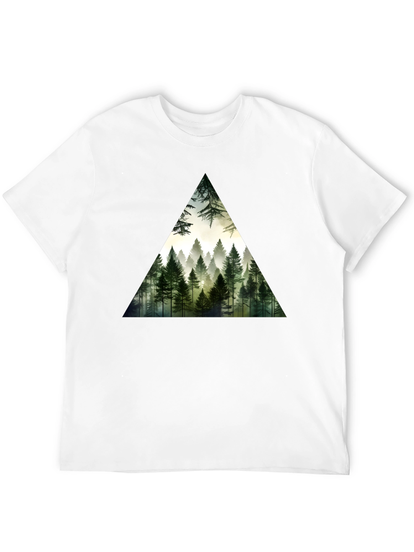Forest Triangle Graphic Tee - Soft Black Cotton
