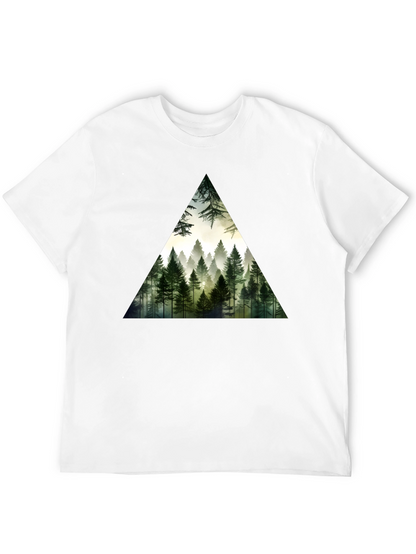 Forest Triangle Graphic Tee - Soft Black Cotton