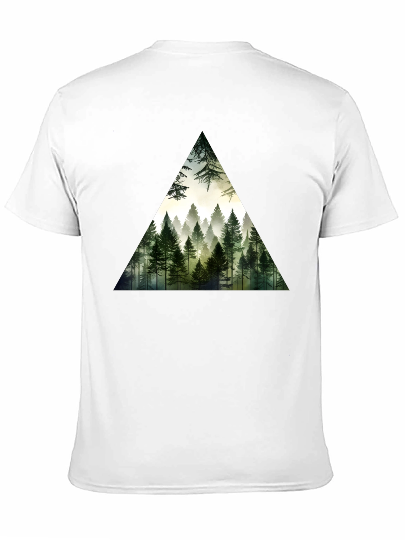 Forest Triangle Graphic Tee - Soft Black Cotton