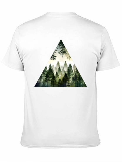 Forest Triangle Graphic Tee - Soft Black Cotton