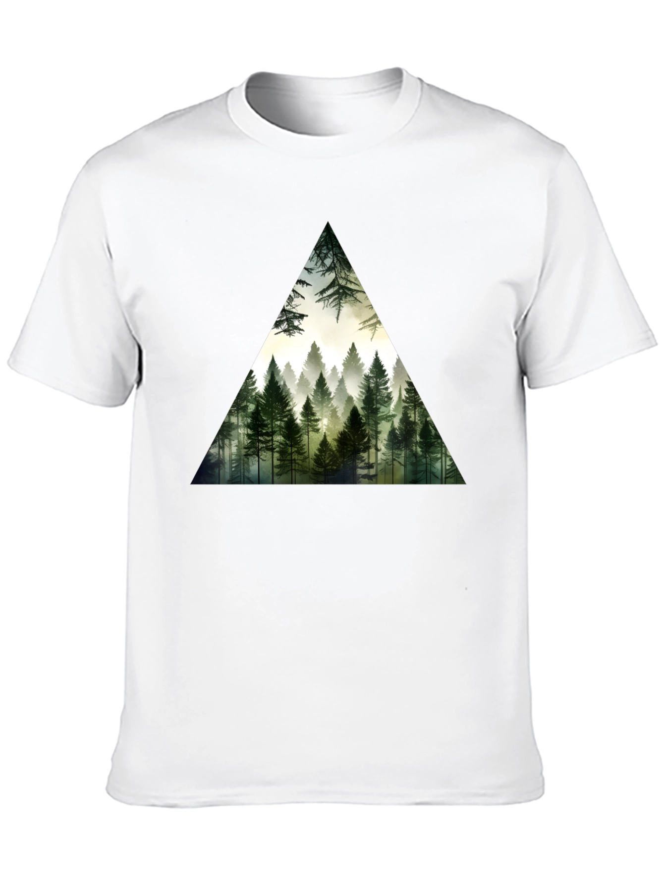 Forest Triangle Graphic Tee - Soft Black Cotton
