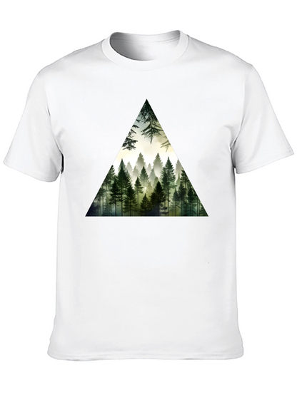 Forest Triangle Graphic Tee - Soft Black Cotton