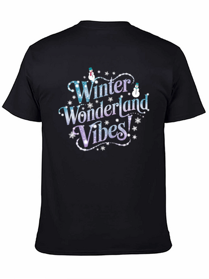 Winter Wonderland Vibes Black T-Shirt