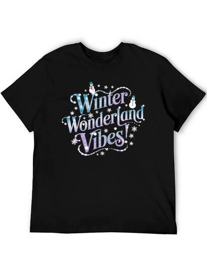Winter Wonderland Vibes Black T-Shirt