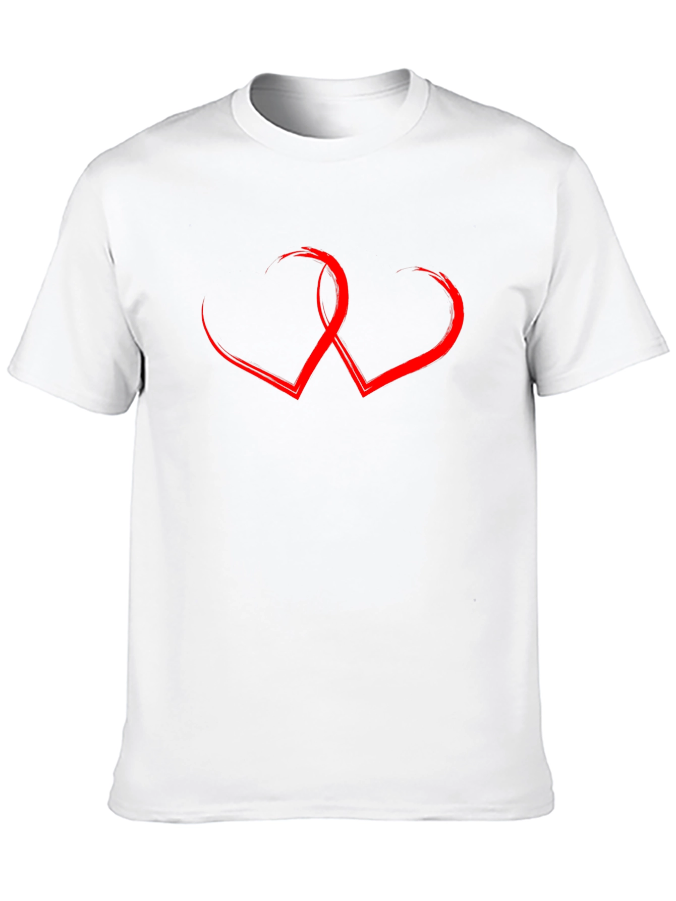 Black T-Shirt with Red Hearts Graphic