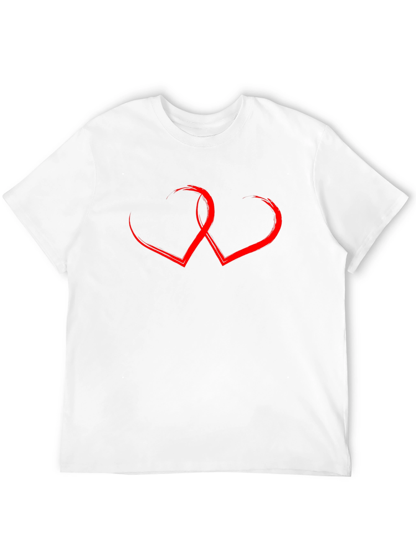 Black T-Shirt with Red Hearts Graphic