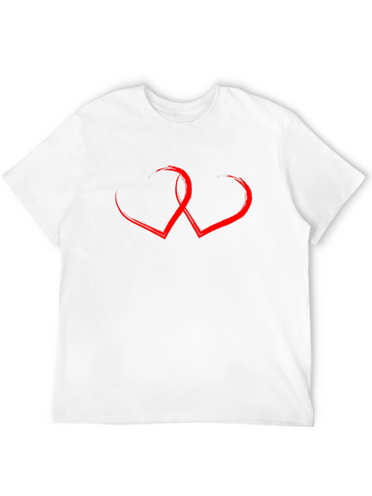 Black T-Shirt with Red Hearts Graphic