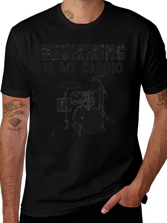 Drumming is My Cardio Black T-Shirt