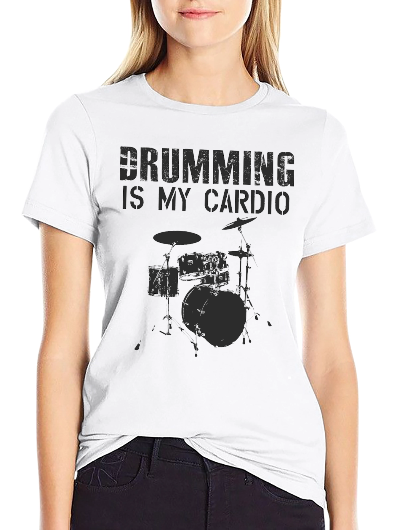 Drumming is My Cardio Black T-Shirt