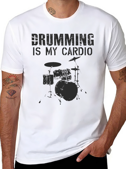 Drumming is My Cardio Black T-Shirt