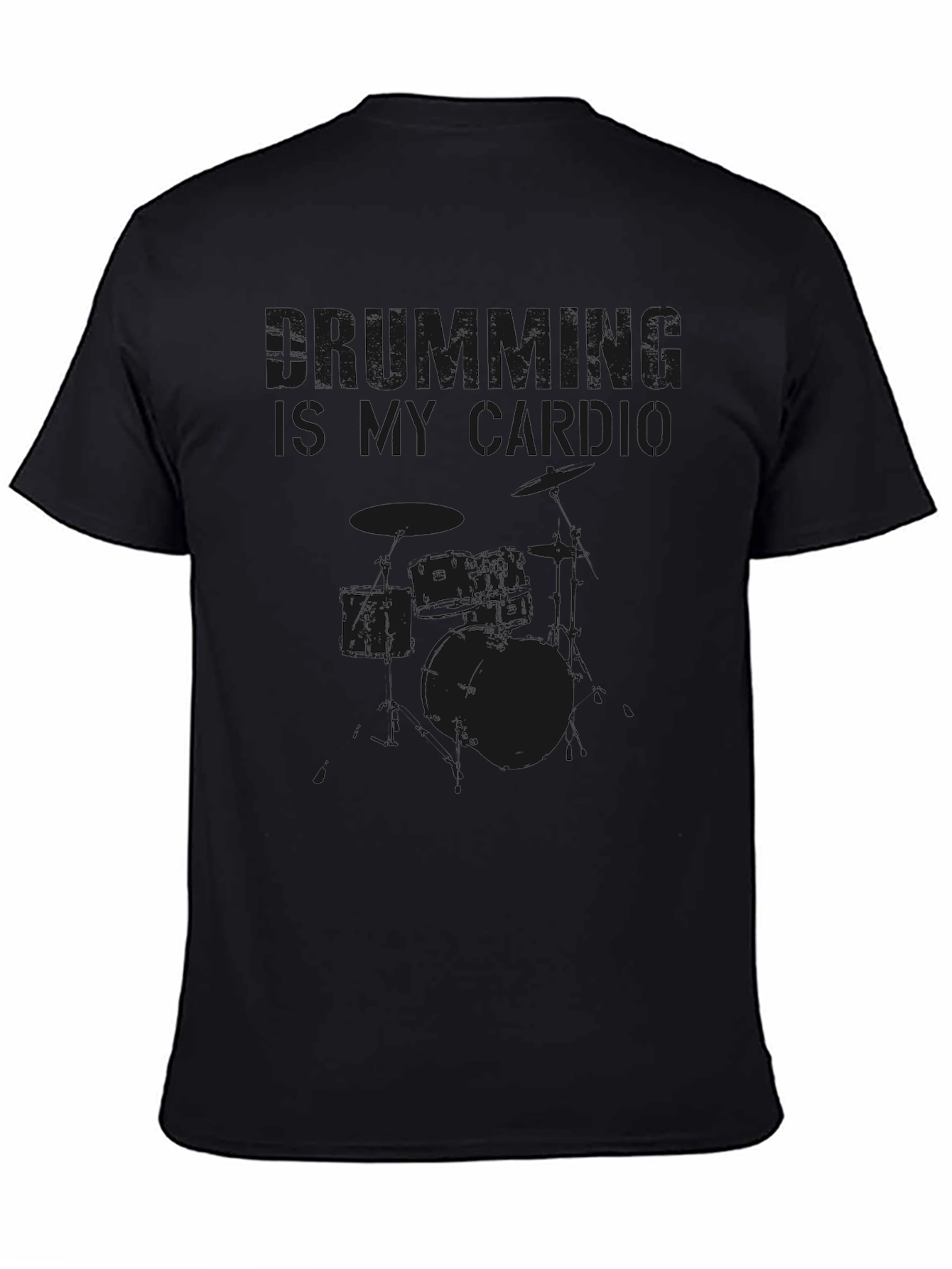 Drumming is My Cardio Black T-Shirt