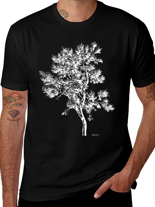 Nature Tree Graphic Black T-Shirt