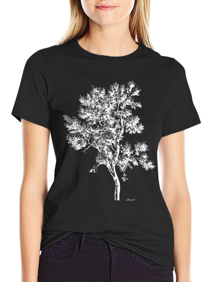 Nature Tree Graphic Black T-Shirt