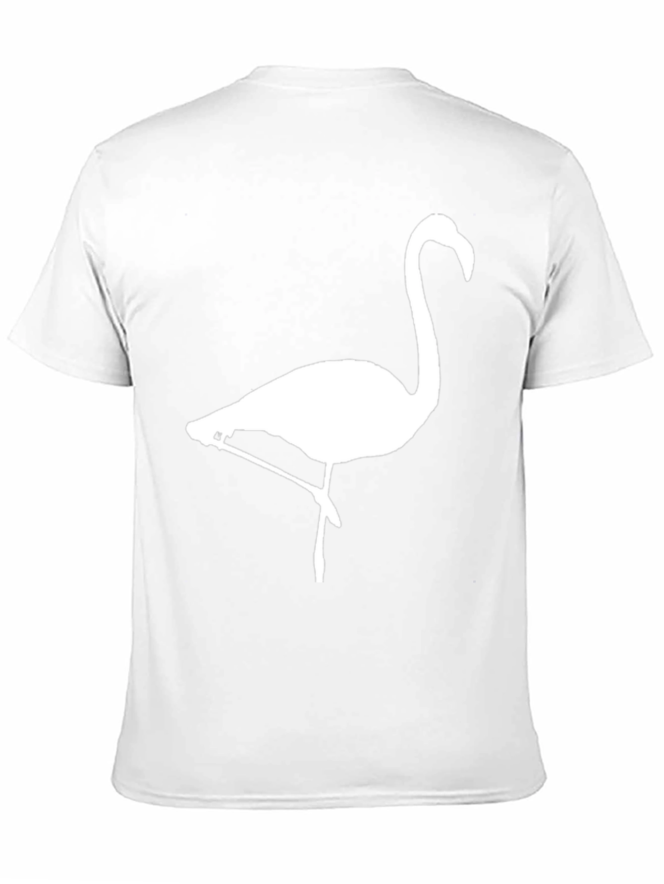 Black T-Shirt with White Flamingo Graphic