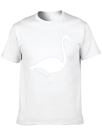 Black T-Shirt with White Flamingo Graphic