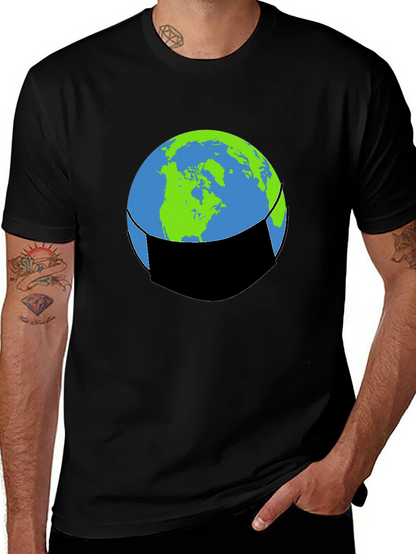 Earth Face Mask Graphic Tee - Protect Our Planet