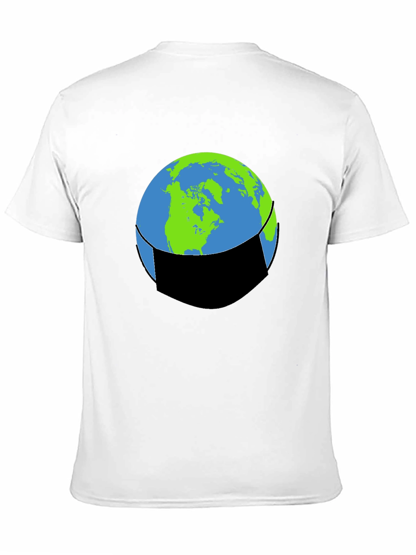 Earth Face Mask Graphic Tee - Protect Our Planet