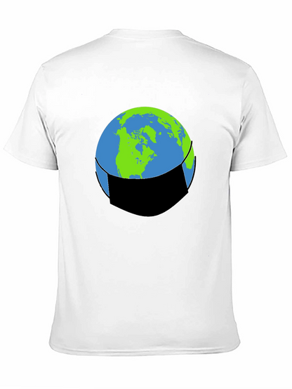 Earth Face Mask Graphic Tee - Protect Our Planet