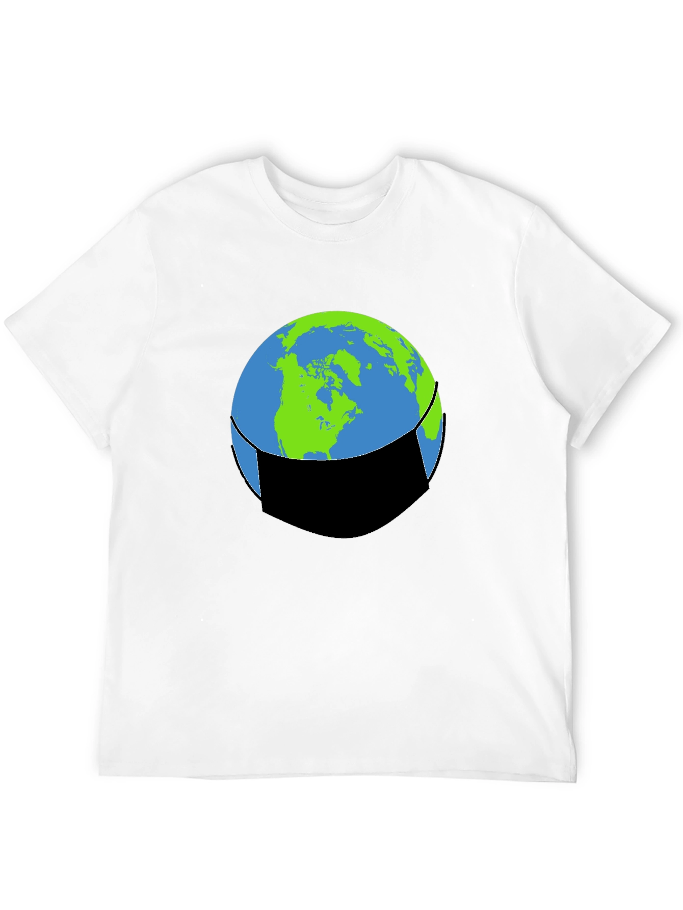 Earth Face Mask Graphic Tee - Protect Our Planet