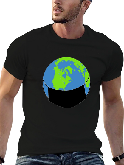 Earth Face Mask Graphic Tee - Protect Our Planet