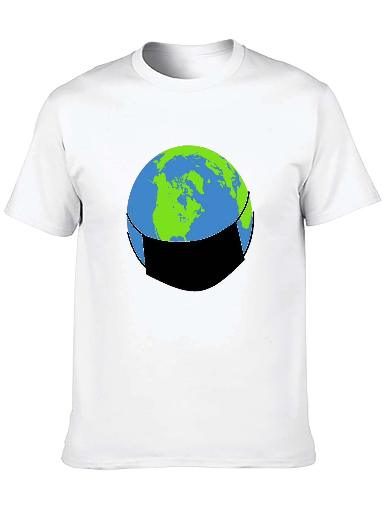 Earth Face Mask Graphic Tee - Protect Our Planet