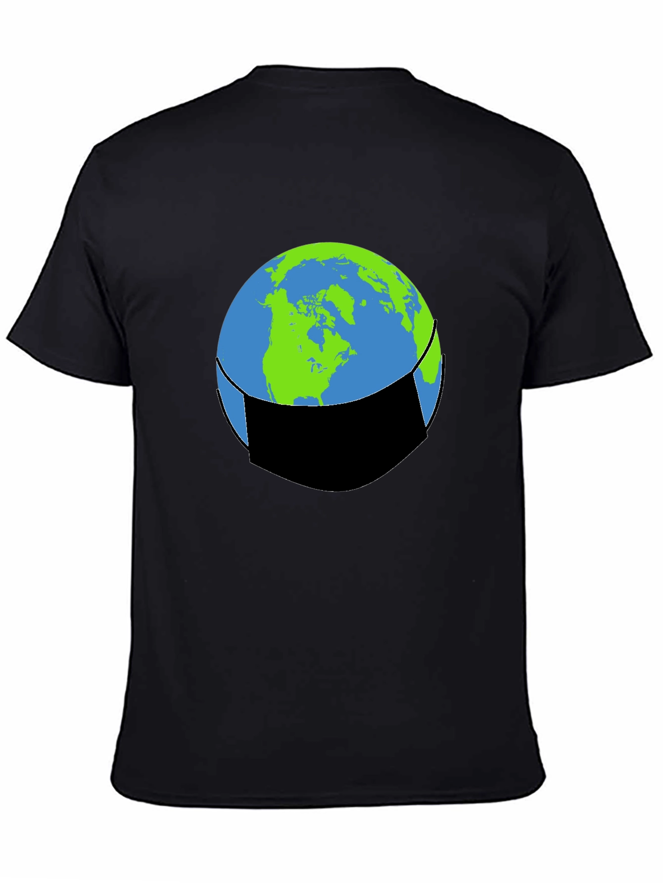 Earth Face Mask Graphic Tee - Protect Our Planet