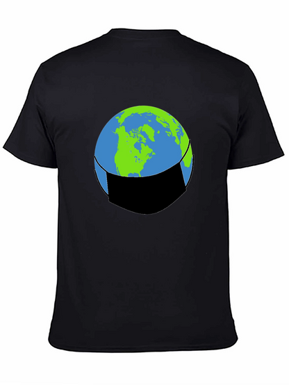 Earth Face Mask Graphic Tee - Protect Our Planet