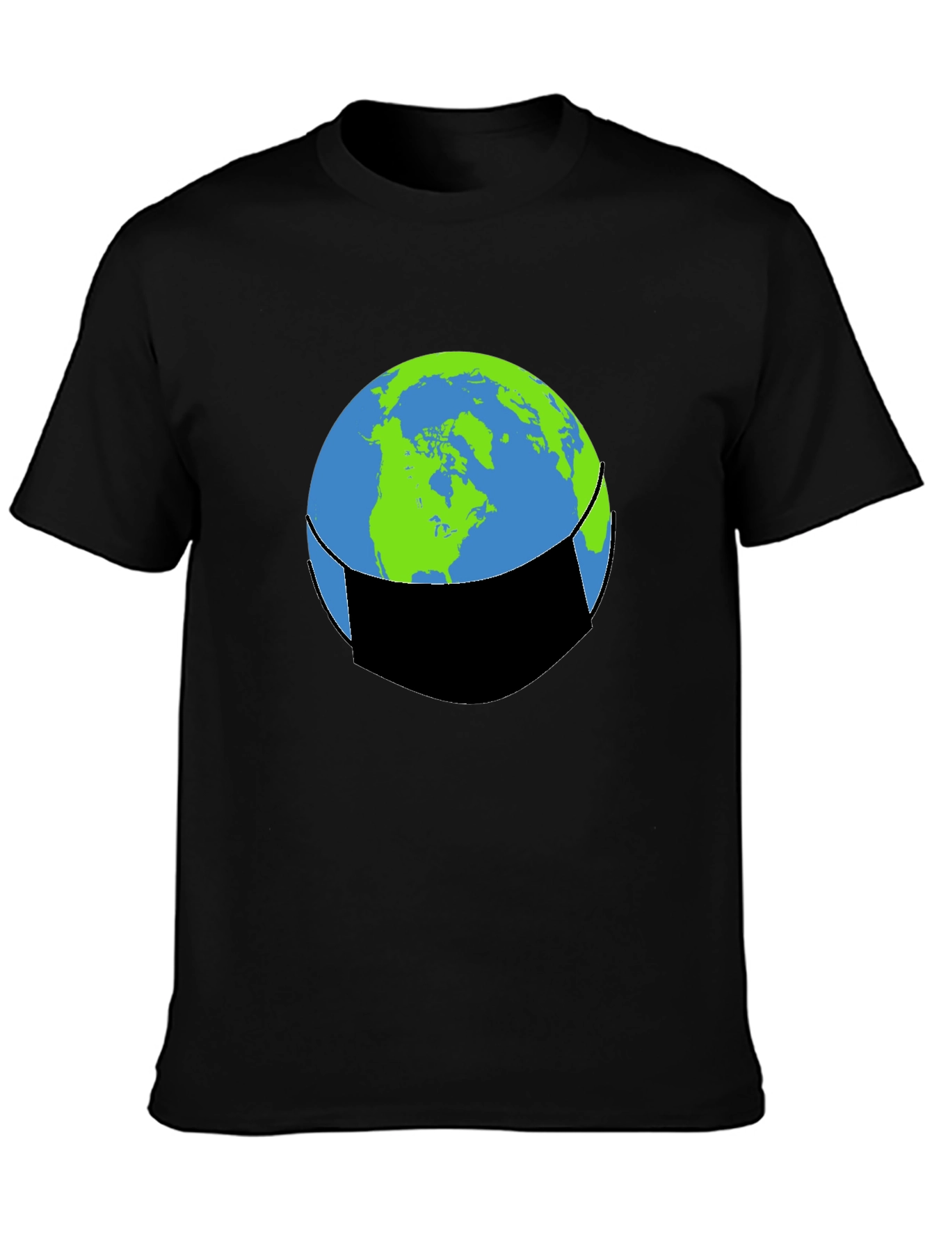 Earth Face Mask Graphic Tee - Protect Our Planet