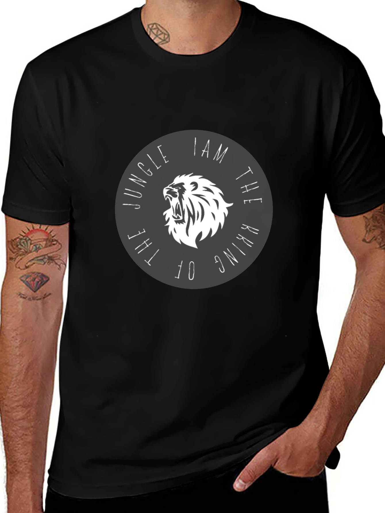 Jungle King Lion Graphic Tee - Black