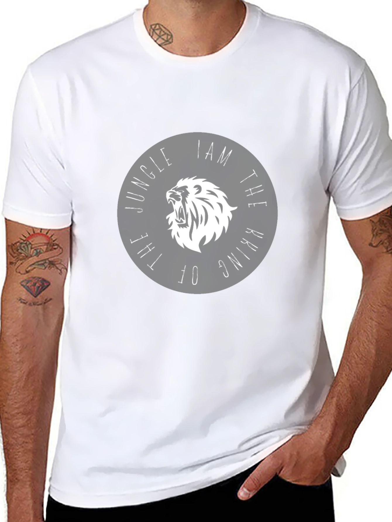 Jungle King Lion Graphic Tee - Black