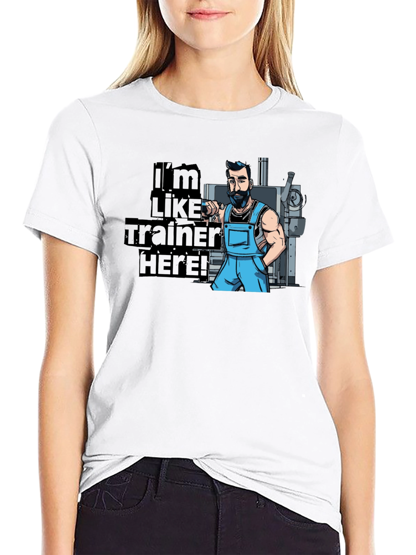 Im Like Trainer Here! Black Graphic T-Shirt