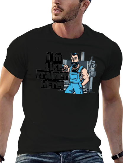 Im Like Trainer Here! Black Graphic T-Shirt