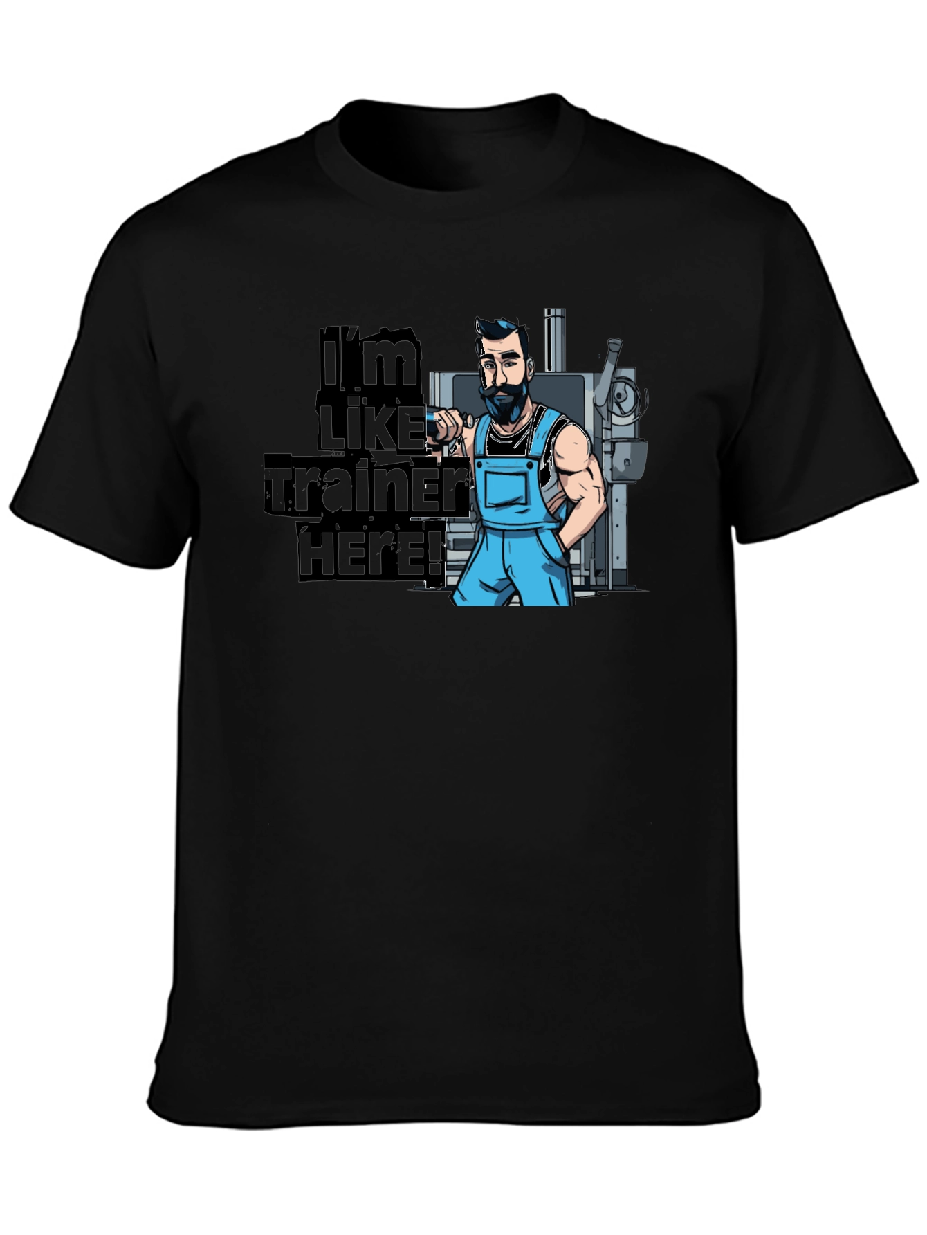 Im Like Trainer Here! Black Graphic T-Shirt