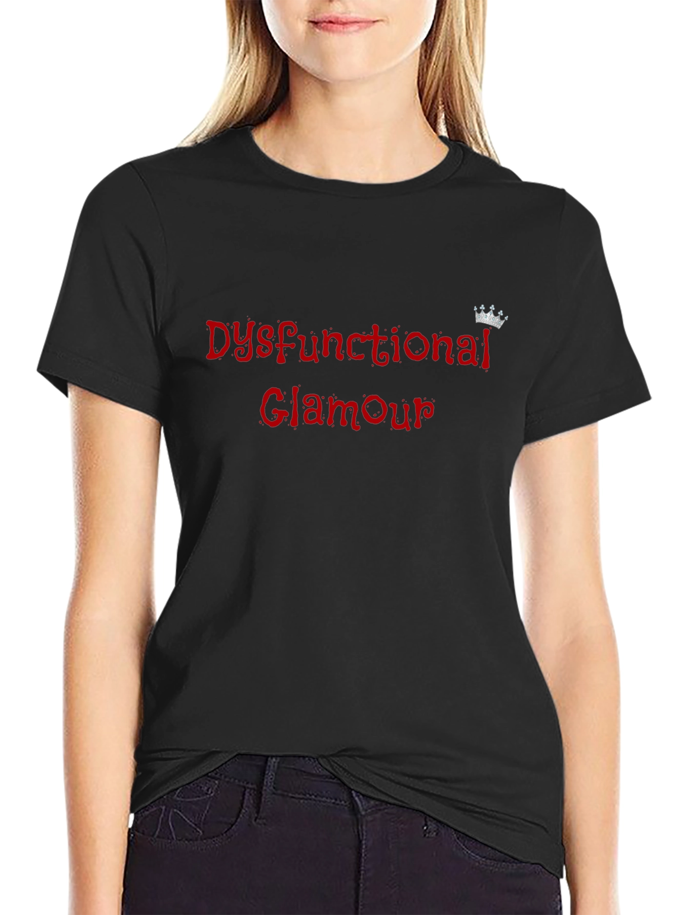 Dysfunctional Glamour Black Graphic Tee